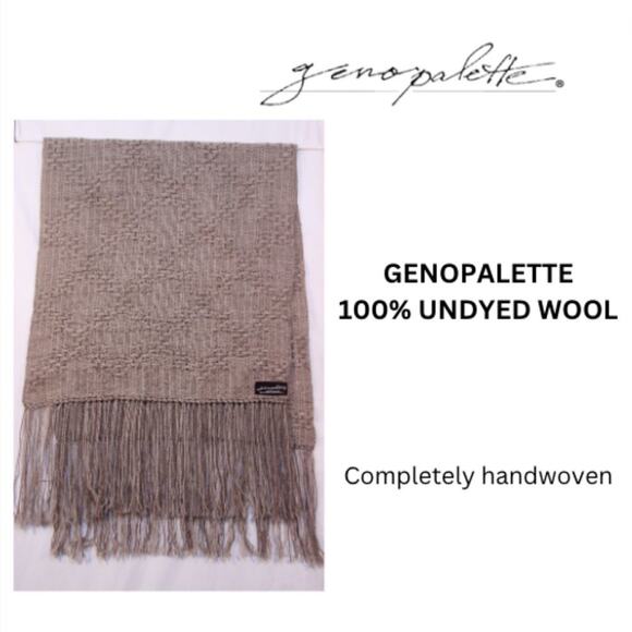 GENOPALETTE women's scarf shawl 100% undyed wool